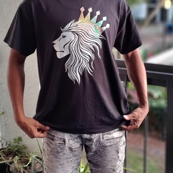 📸 Holographic Crowned Lion T-shirt - Picture 3 of 17